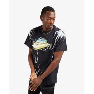 Nike Max 90 World Order T-Shirt Black Bold Lightning Logo Black size S, M, L, XL